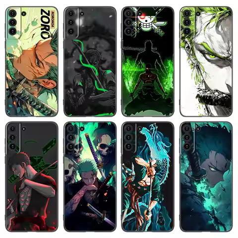 Anime Ones P-Piece Zoro Black Silicone Phone Case For Samsung Galaxy S20 S23 FE S21 S22 S24 Plus Ultra
