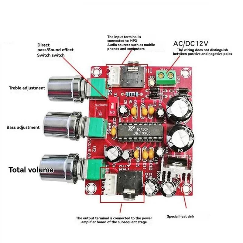 A29F-Premium Audio Equalization With XH-M151 BBE XR1075 Preamp Tone Board For Treble And Bass Adjustment