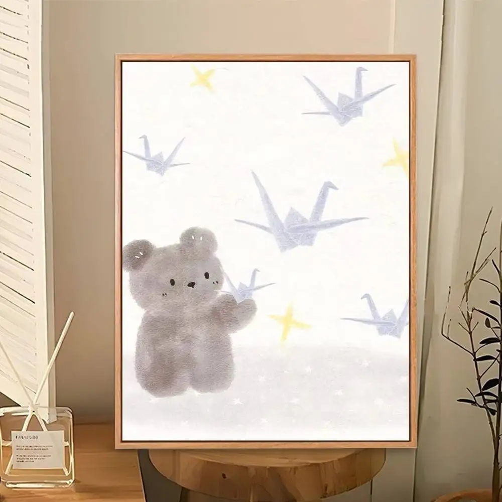 C-Cute B-Bear and Rabbit Poster Perfect Space Sticker Self Adhesive for Office Home Theater Wall Art