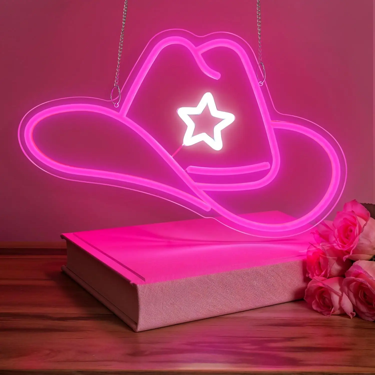 

Cowboy Hat Neon Signs USB Dimmable LED Neon Lights for Living Room Bedroom Bar Pub Club Bistro Party Decorations Gift Wall Light
