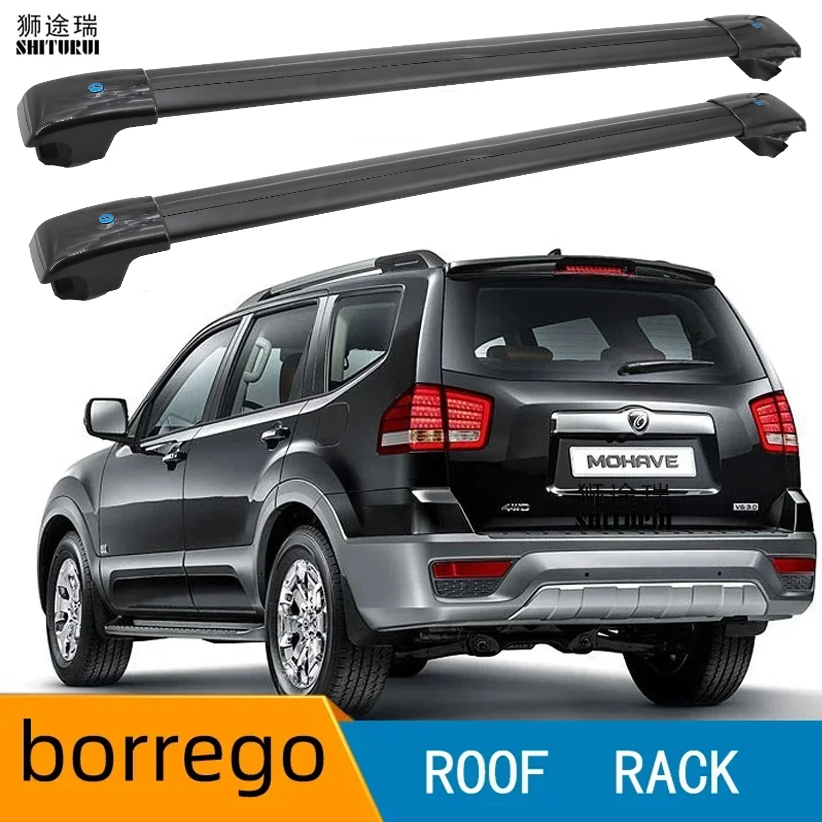 2 uds barras de techo para KIA - BORREGO MOHAVE [2007-2019] barras laterales de aleación de aluminio rieles cruzados portaequipajes carga de 100KG