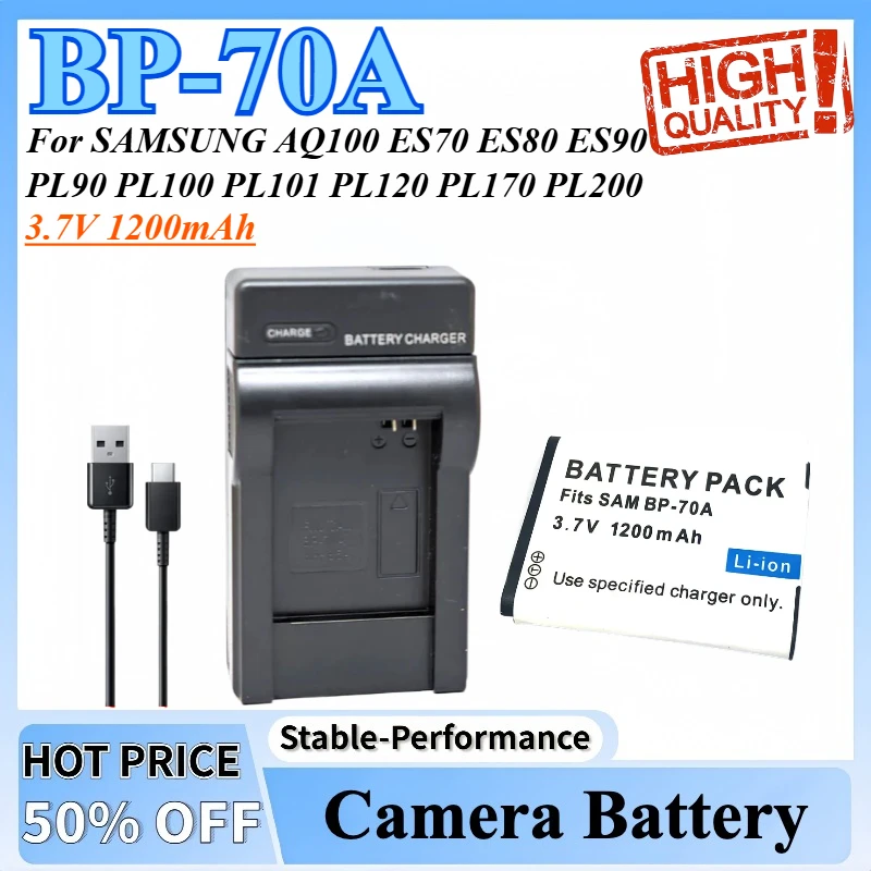 

BP-70A BP70A Battery + Charger for SAMSUNG AQ100 ES70 ES80 ES90 PL90 PL100 PL101 PL120 PL170 PL200 PL201 SL50 SL600 SL605 SL630