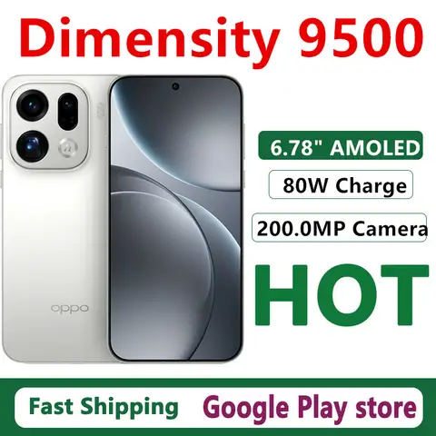 Teléfono móvil Original Oppo Find X9 Pro 6,78 "AMOLED 200.0MP cámara IP69 carga inalámbrica impermeable 7500mAh densidad 9500 OTA