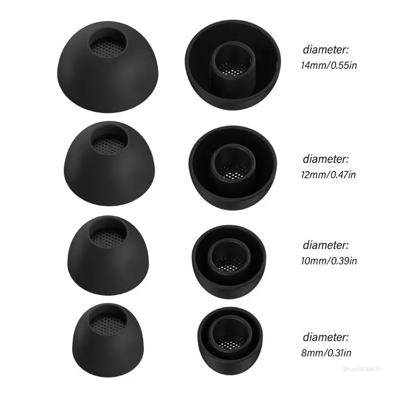 8 stuks siliconen oordopjes voor echte draadloze 4 in-ear oordopjes, diameter 8-14 mm