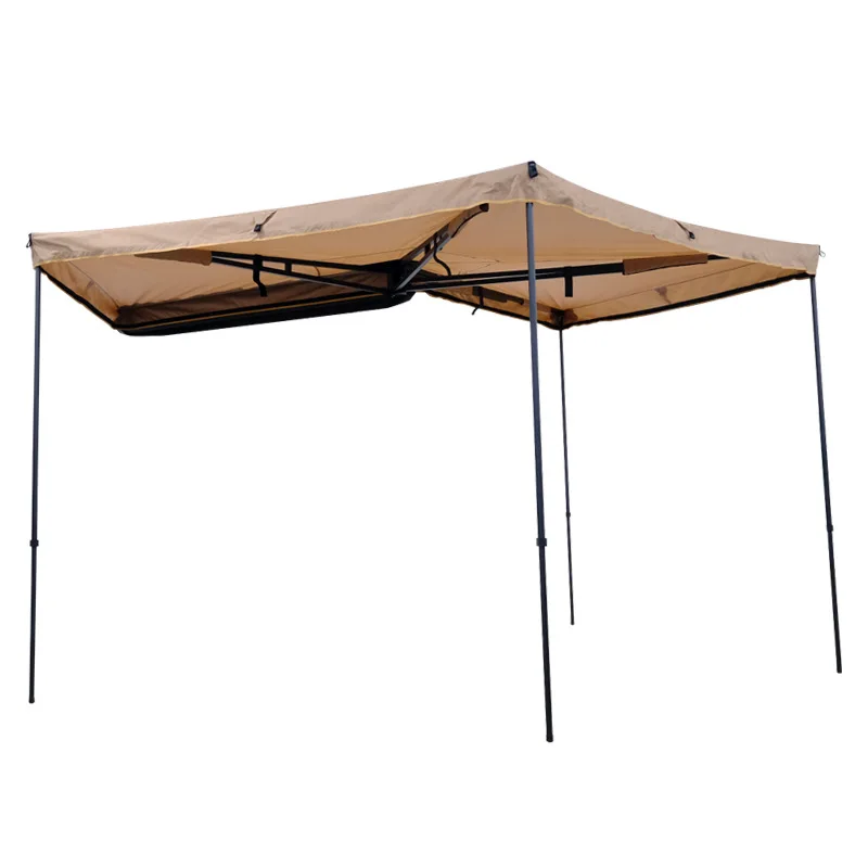 

270° Freestanding Fan-shaped Car Side Awning Foldable Car Sunshade Rain Shelter Camping Roof Rack