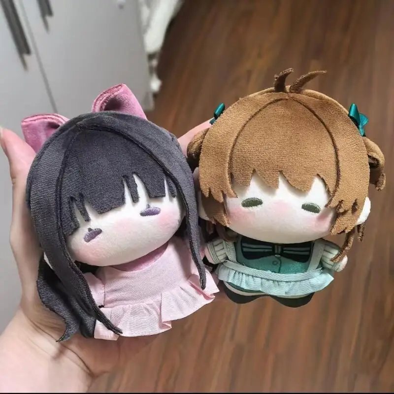 About 10Cm Anime Cardcaptor Sakura Daidouji Tomoyo Sakura Kinomoto Pp Cotton Plump Fill Plush Toy Desk Top Ornament Small Doll