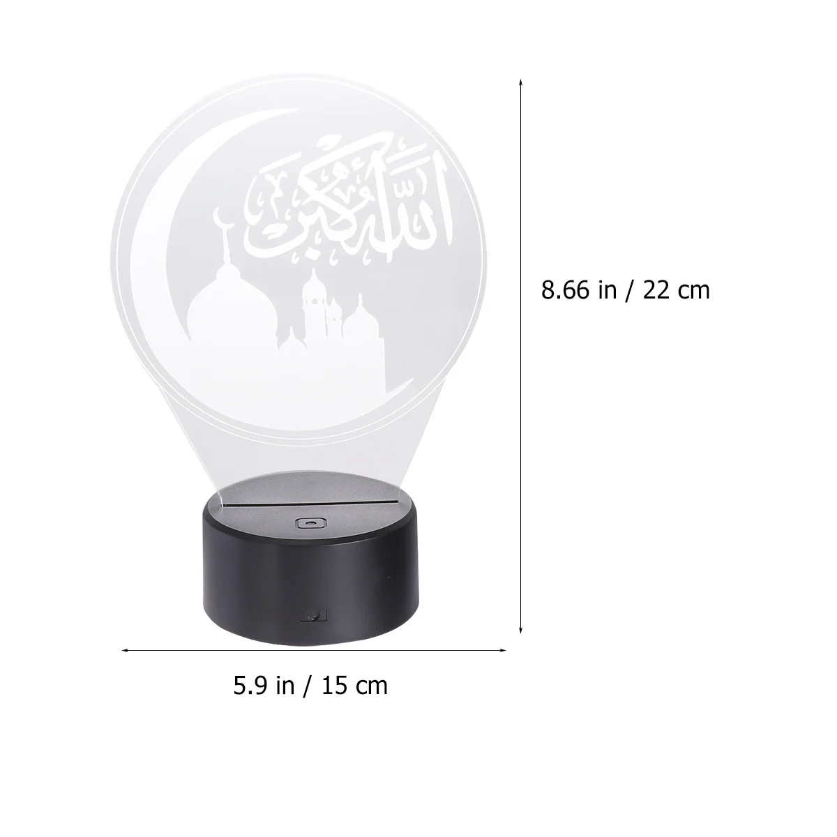 

3D Muslim Eid Night Light Black Base 7 Colors Touch Switch Decorative Lamp Home Party Festival LED Bedroom Small Night Light