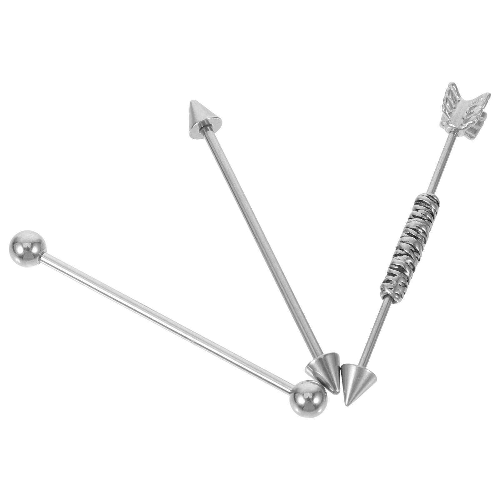 

3Pcs Stainless Steel Industrial Barbell Earrings Arrow Design Jewelry for Women Girls Everyday Wear Industrial Bar