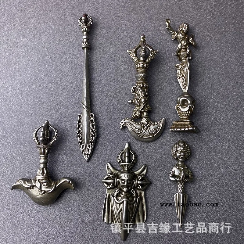 Tibetan-style iron jewelry: five-pronged vajra sword pendant, Manjushri sword pendant, vajra scepter pendant