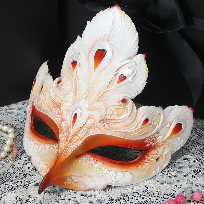 Chinese Style Vintage Phoenix Mask Women Cosplay Hanfu Party Dance Costume Halloween Half Face Mask Decoration Gift