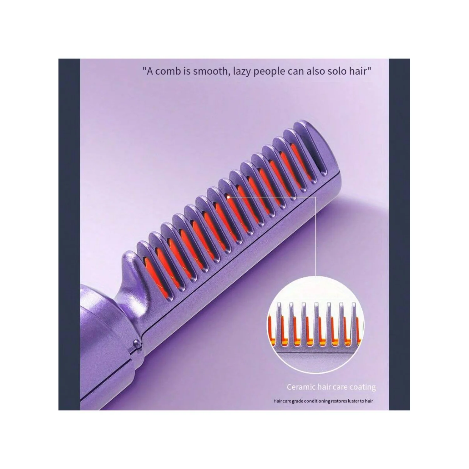 Pettine raddrizzatore wireless 2 in 1 da 1 pezzo, spazzola riscaldata portatile regolabile a 3 livelli, ricarica USB, mini piastra per ottenere S