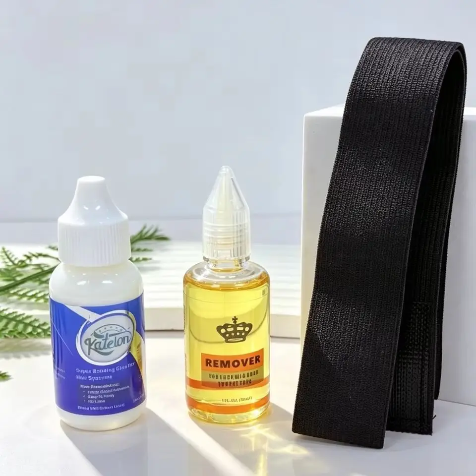3-Piece Wig Tool Kit, Including Glue, Remover, Black Headband, Suitable for Wig Wearing, Wig Hairline Extension