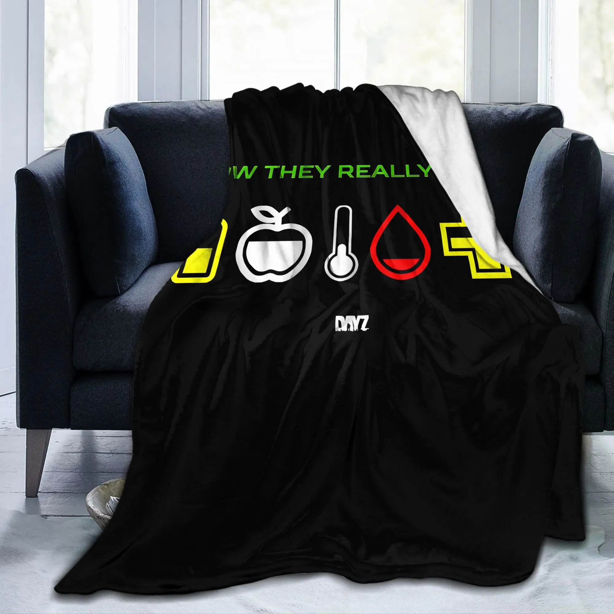 DayZ One Bullet and a Dream Wool Blankets Shotting Game Novelty Throw Blanket for Home 150*125cm Warm