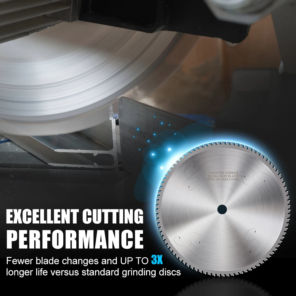 XCAN Metallschneideblatt 305–355 mm Kreissägeblatt für Aluminium, Eisen, Stahl, Metallbearbeitung, Trennscheibe, Sägescheibe – Detail 7