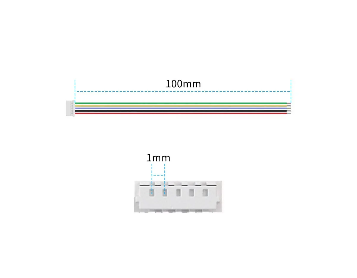 Set di cavi in silicone GEPRC SH1.0-5P VTX-to-FC con connettore femmina con passo da 1,0 mm e cavo in silicone ad alta flessibilità 30 AWG facile da saldare