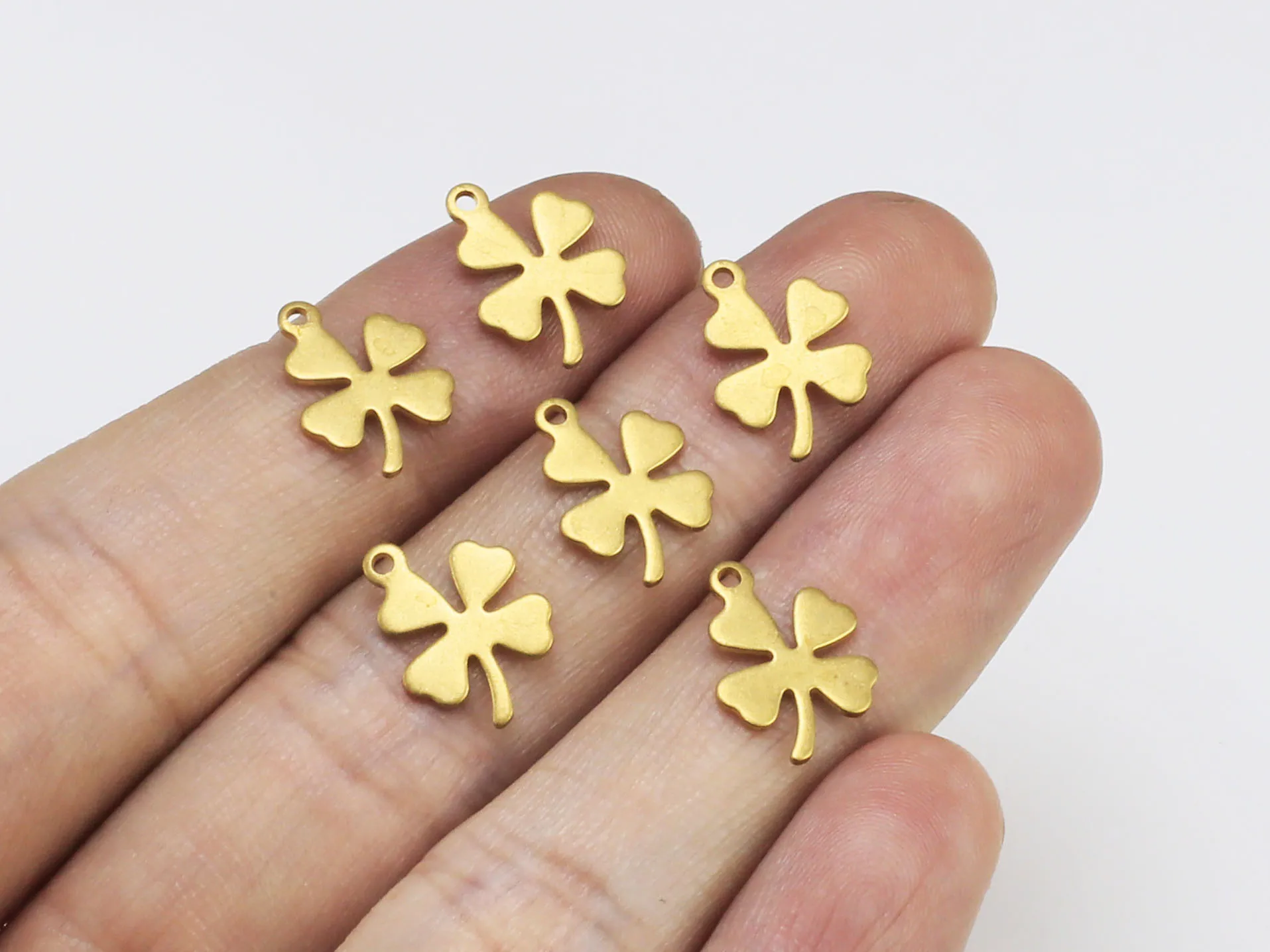 

20pcs Brass earring charms Raw brass clover earrings findings 13.3x9.5x0.8mm Leaf pendant Jewelry making -R1329