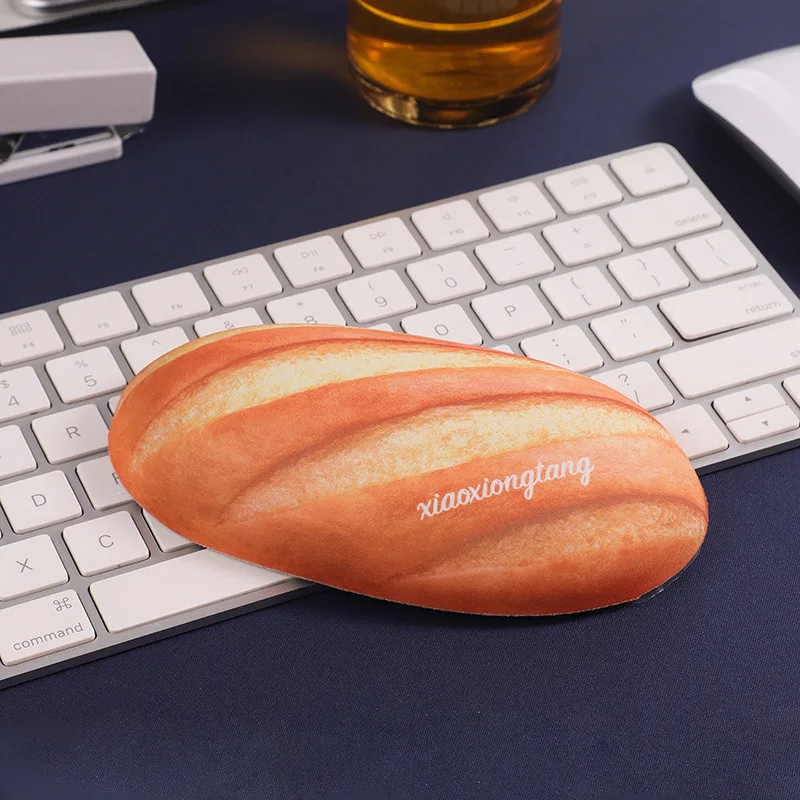 Cute Bread Wrist Guard Pad Silica Gel Hand Support Mouse Pad Can Freely Move Office Gaming Mat Ergonomic Wrist Rest Mousepad