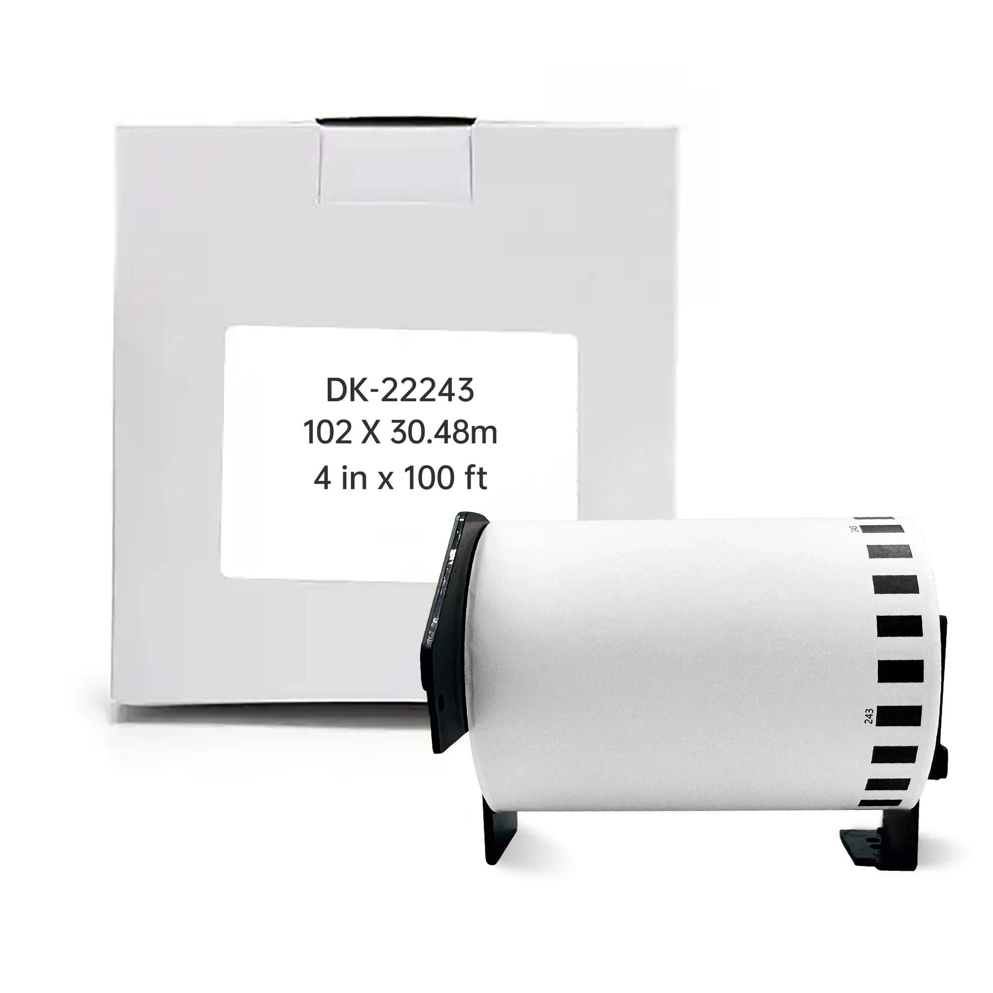 

Совместимые этикетки для непрерывной печати Brother DK-22243, 4 дюйма x 100 футов, рулон с держателем для этикеток