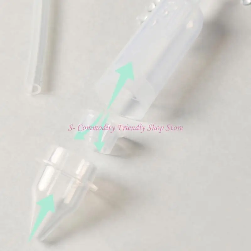 85AE Hand Pulled Baby Nose Sucker Comfortable & Soft Round Tip Nasal Aspirator Safe