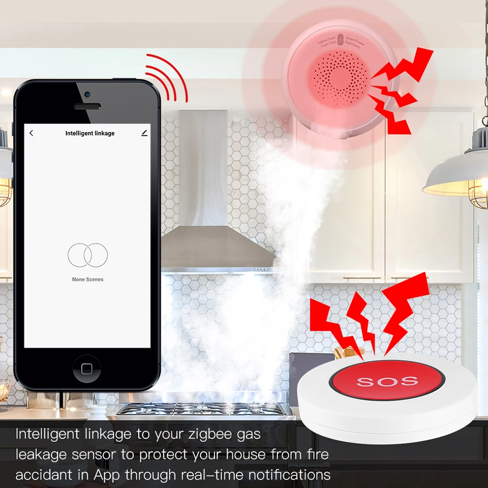 Кнопка SOS Smart Life Zigbee, Аварийная кнопка, персональная система безопасности для умного дома для пожилых людей и детей