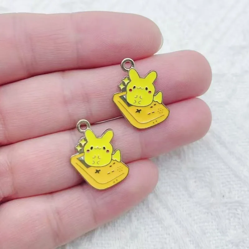 10pcs Cartoon Elf Game Console DIY Accessories Drip Oil Alloy Pendant Earrings Keychain Pendant Accessories Materials image 4