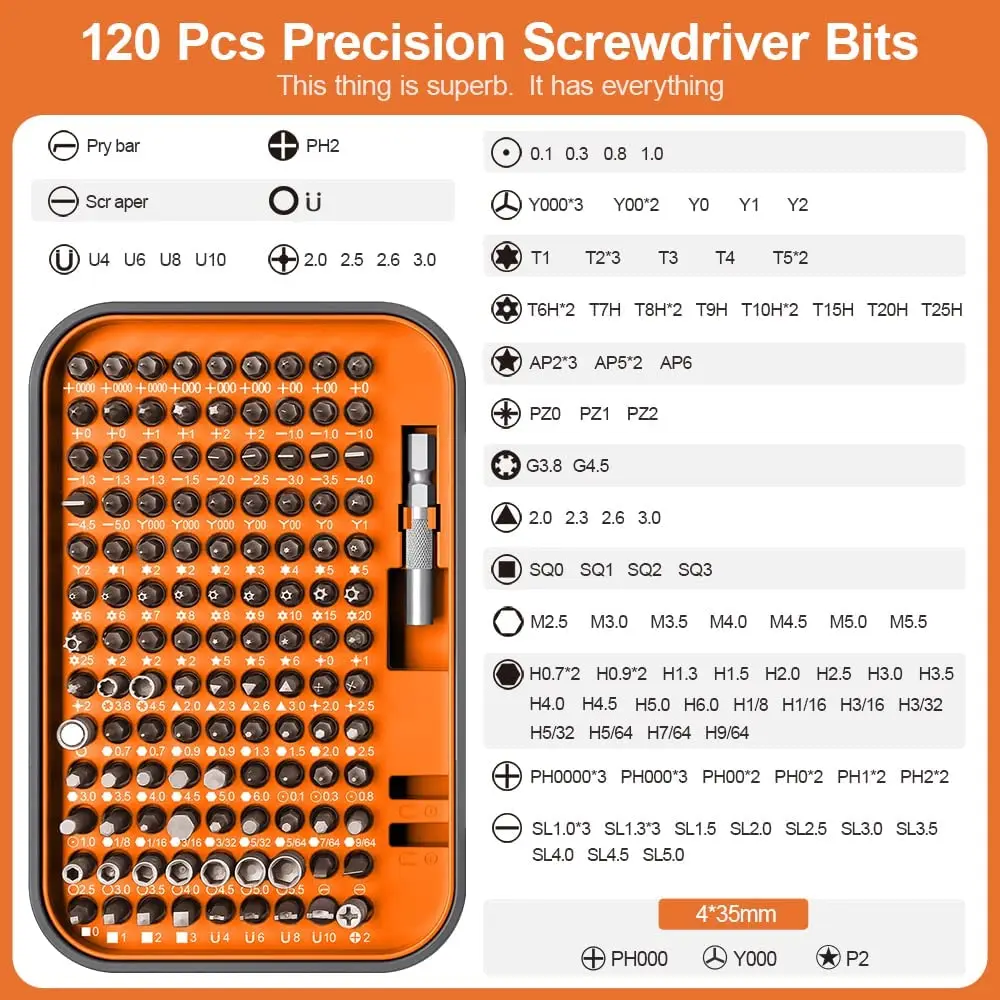 WOZOBUY Verbesserte Präzision Schraubendreher-satz 130 in 1 mit 120 bits Reparatur Tool Kit für Elektronik iPhone Jewelers Spiel Konsole