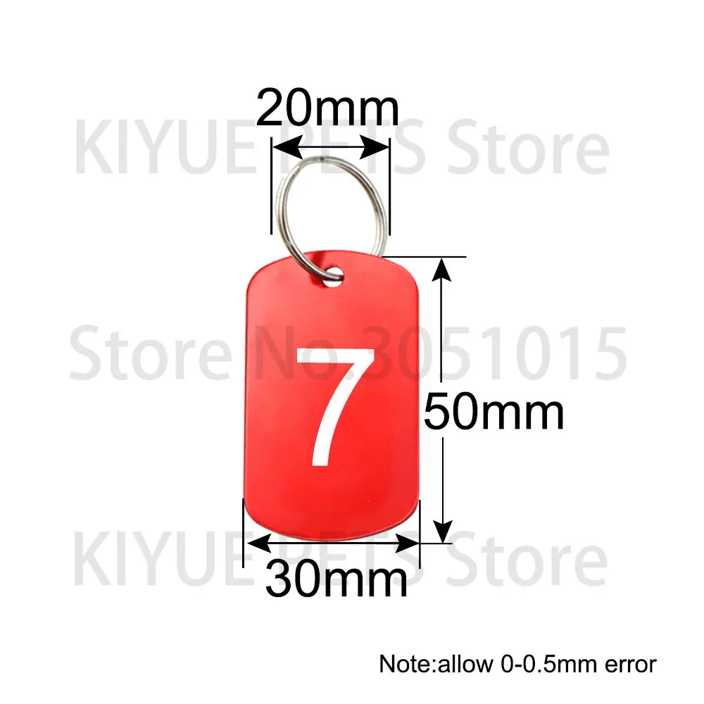 Dog Tag Number 0-200 Keychain Rectangular Aluminum Military ID Tag Name Plate Keyring Pendant Accessories Name Tag