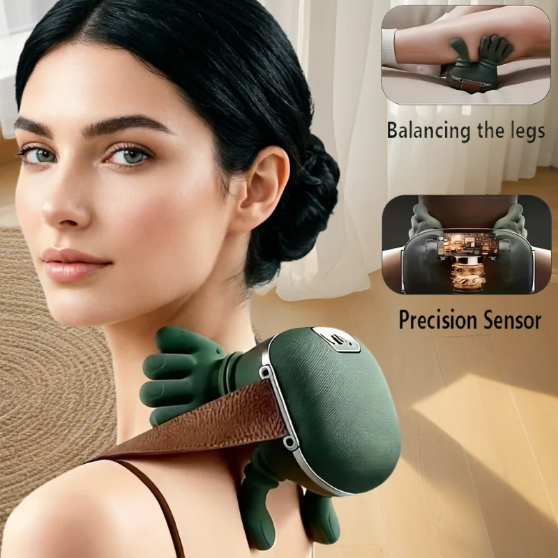 Electric Neck Shoulder Massager, Wireless 3D Finger Kneading Massager With Adjustable Strap, 3 Speed, Deep Massage For Men Women