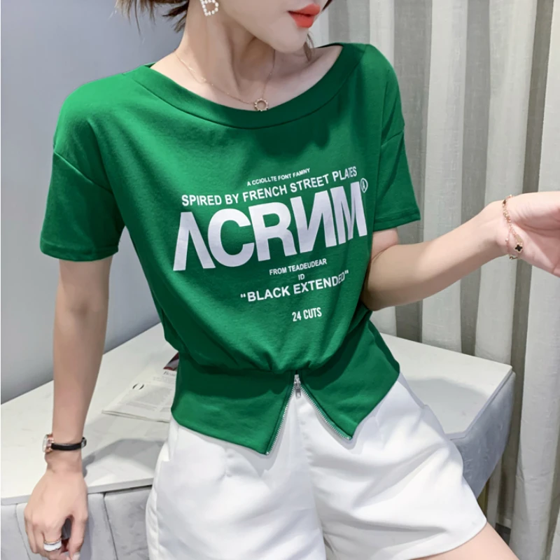 

European Style Ladies Fashion Sexy T Shirts for Women Clothing Girls Vintage Aesthetic Tops Female Woman Kawaii Clothes BPAY2072