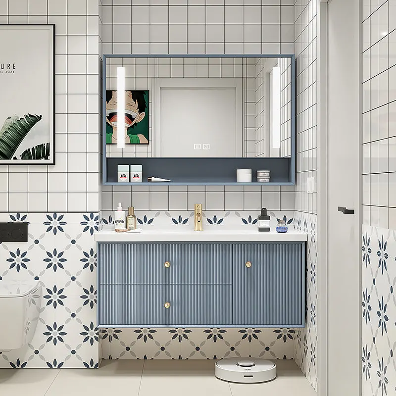 

Керамическая интегрированная раковина, комбинация тумбы для ванной комнаты, тумба под раковину из дуба, комбинация тумбы и раковины.