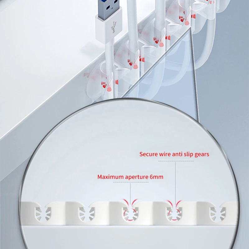 2PCS Creative Punch-free Desktop Cable Manager Self-adhesive Data Cable Network Cable Computer Mouse Headphone Cable Winder