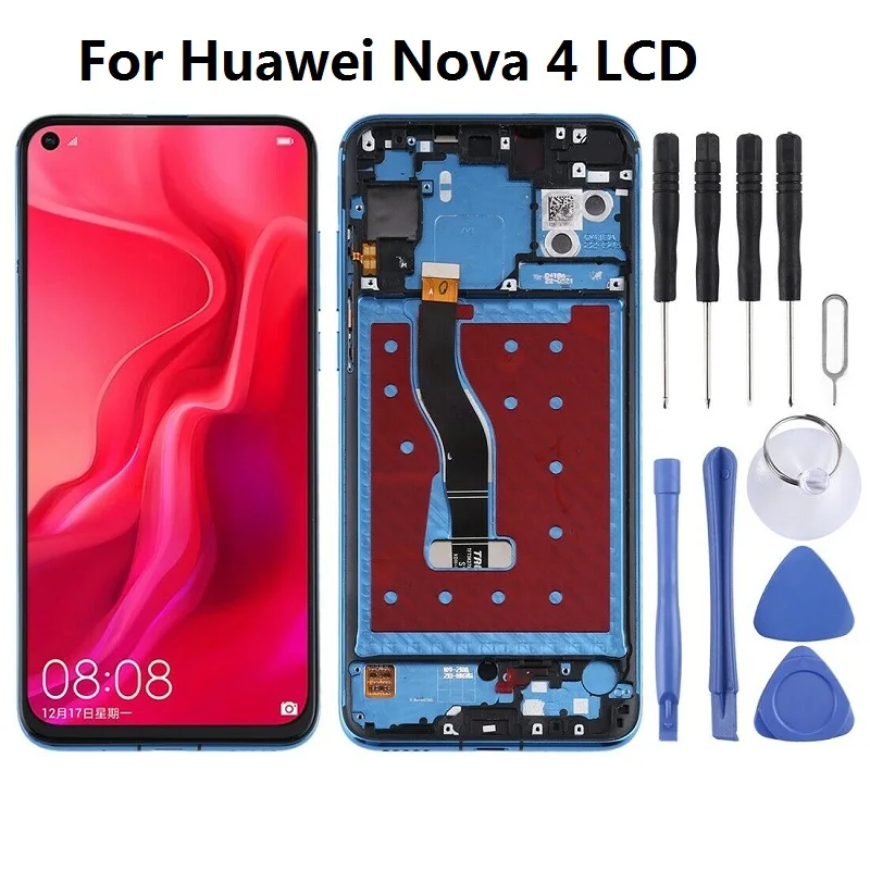 For Huawei Nova 4 Touch Screen Digitizer Assembly for Huawei Nova 4 LCD with Frame