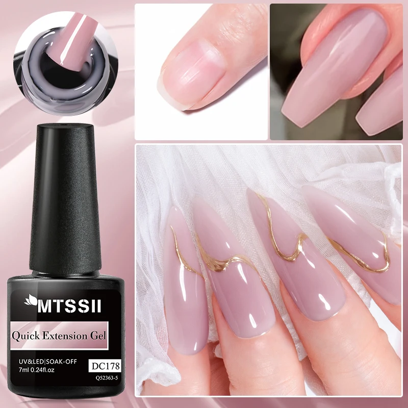 Mtssii 7ml Milky White Quick Extension Gel Nail Polish Camouflage Color Extend Construct Hard Rubber Base Gel Manicure Art Gel