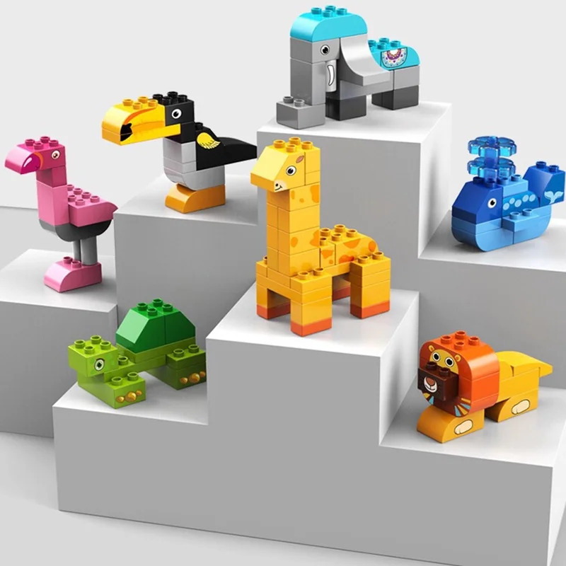 Enfants 102 pièces grandes particules brique Animal coloré en vrac briques plaques de base bricolage blocs de construction bloc jouets pour enfants cadeau