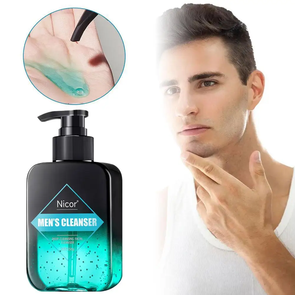 Limpador facial de aminoácidos para homens, limpeza de poros, controle de óleo, cuidado do cravo, pele remove, cosméticos hidratantes, suave, b0b7