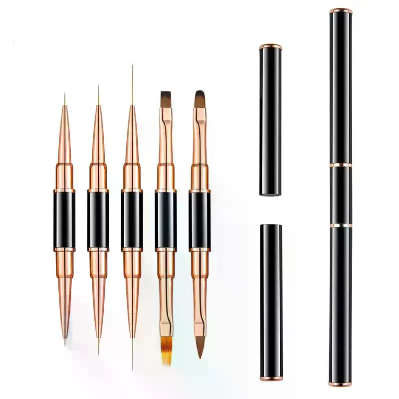 5 قطعة مزدوجة نهاية مسمار فُرش رسم بطانة التفاصيل رقيقة فرش مسمار قلم رسم ثلاثية الأبعاد مسمار الفن زينة في المنزل Manic بها بنفسك Manic #2