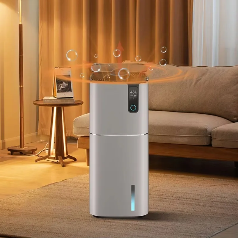 

OEM ODM Customized Portable Air Cleaner HEPA Filter 3-in-1 Evaporative Home Humidifier Air Purifier with Heating for Large Room