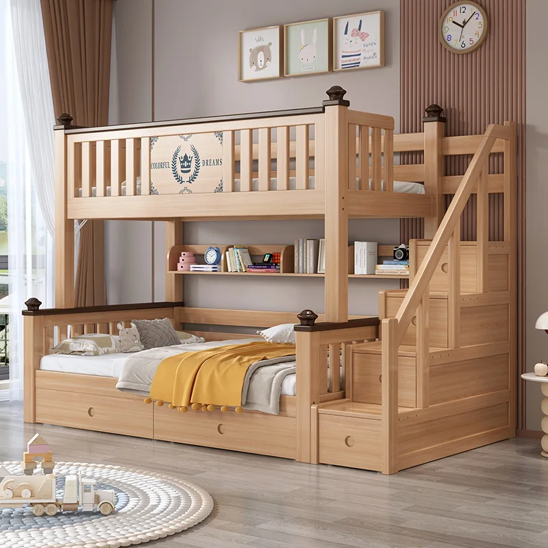 

Household children's trapezoidal integrated high and low bed School students