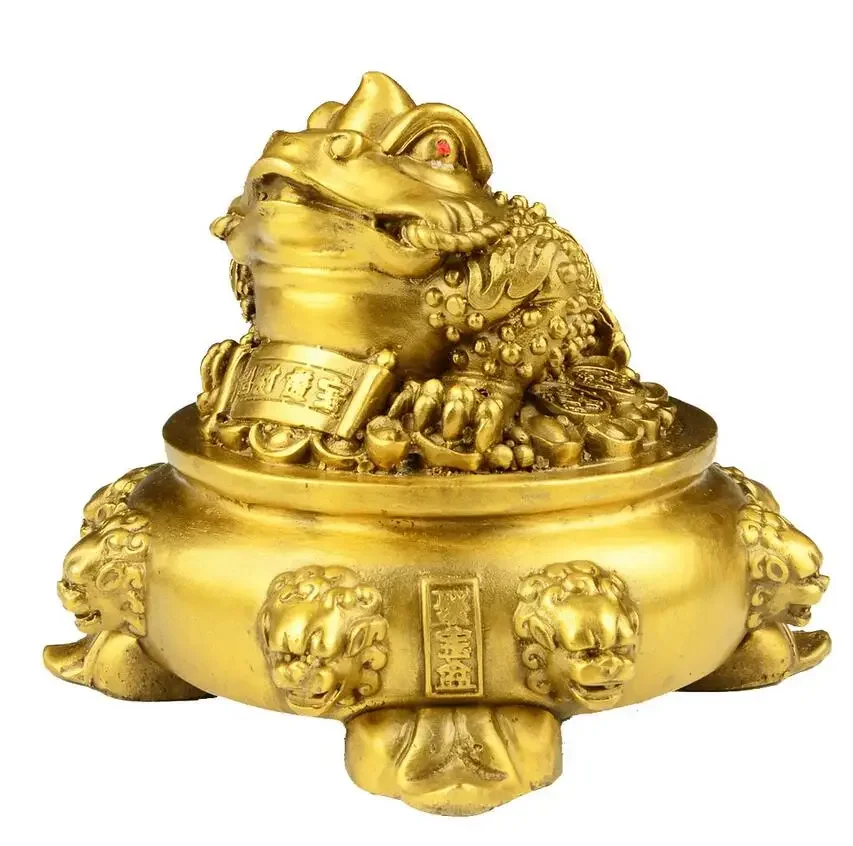 Brass Golden Toad Treasure Bowl Ornament Three Legged Toad Extra Large Three Legged Golden Cicada Shop Opening Gift