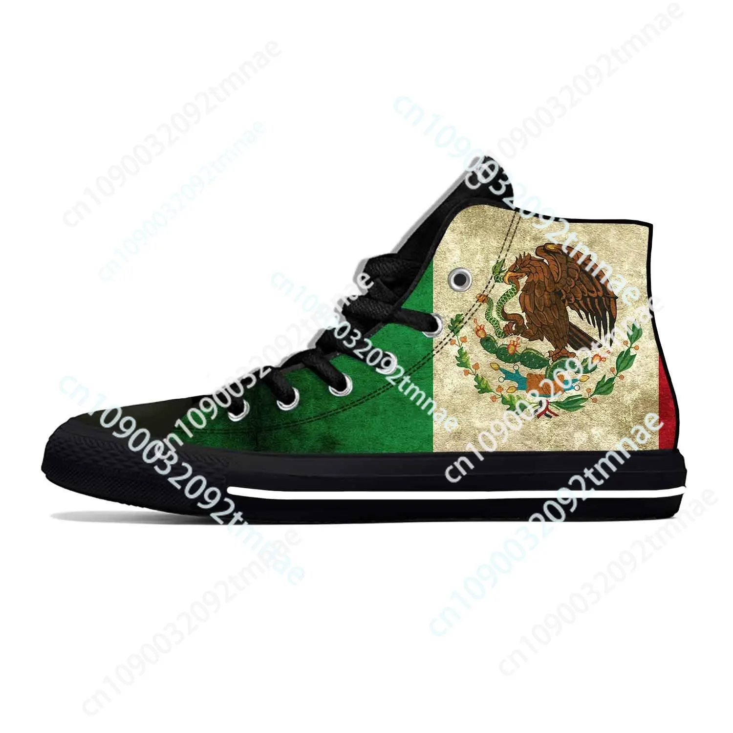 Mexico Mexican Flag Patriotic Pride Fashion Funny Casual Cloth Shoes High Top Comfortable Breathable Custom  Men Women Sneakers