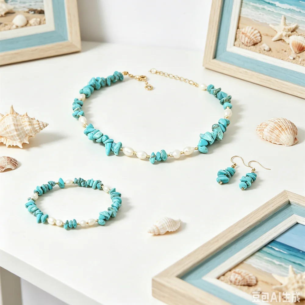 Bohemian Irregular Natural Colorful Stone Beaded Choker for Women