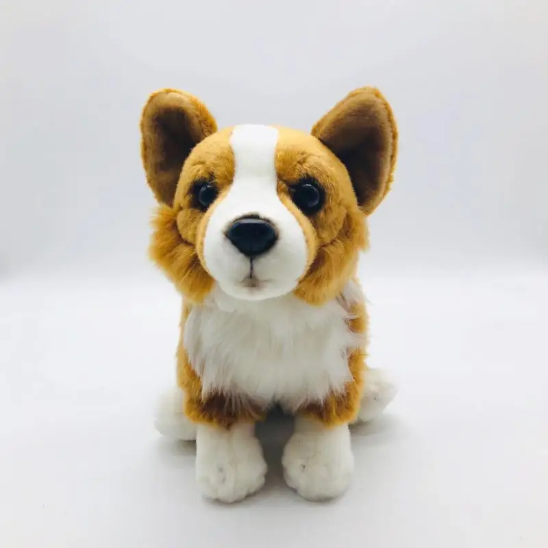 cute plush sitting dog toy lovely simulation yellow dog doll gift about 30cm