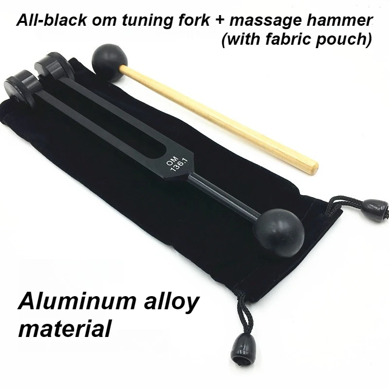 Black Aluminum Alloy Tuning Fork OM136.1 Yoga Tuning Forks Meditation Medical Healing Diapasons Tuning Fork Musical Instrument