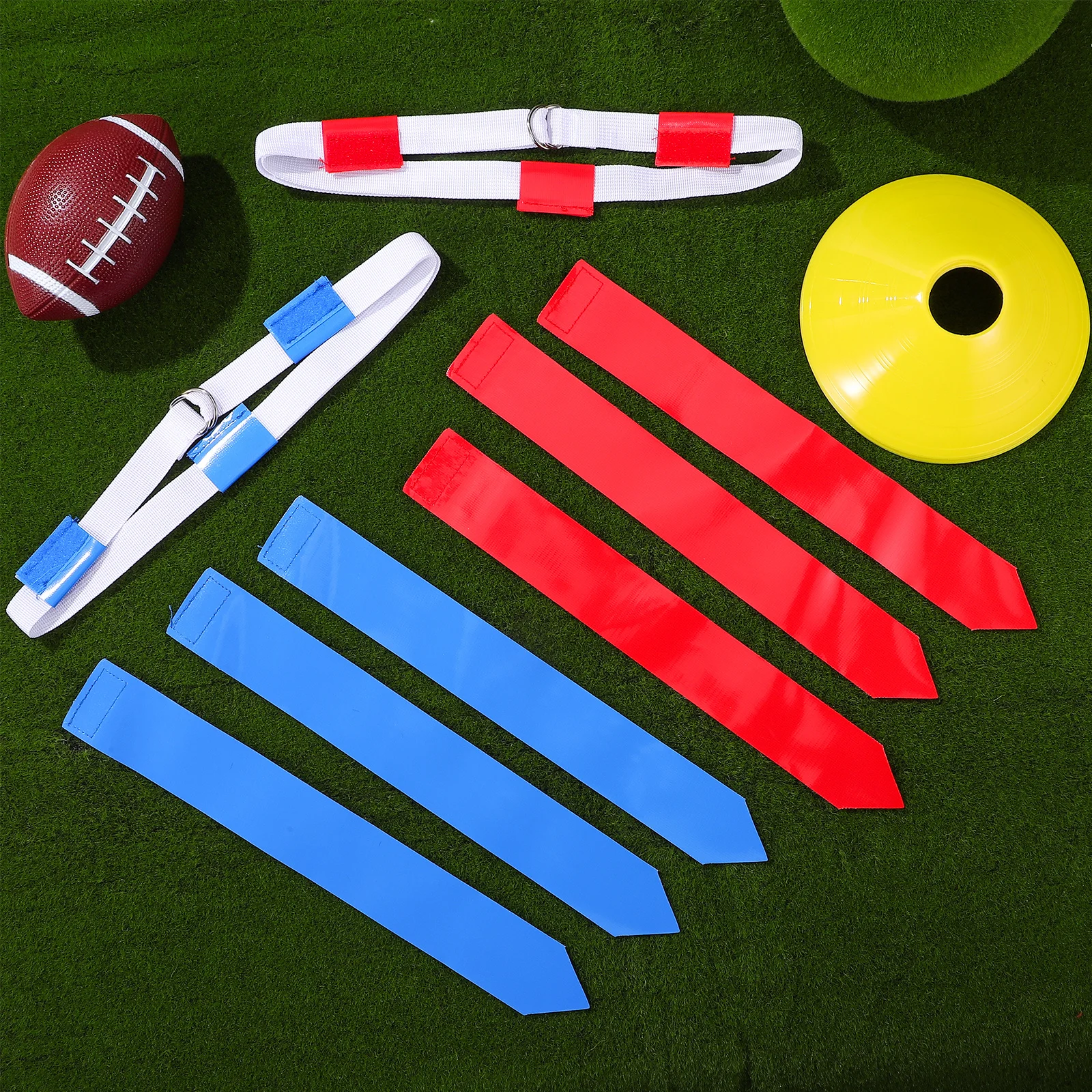

16Pcs Football Training Flags Set Including Adjustable Belts Cones for Kids Adults Durable Football Flag Kit with Storage Bag