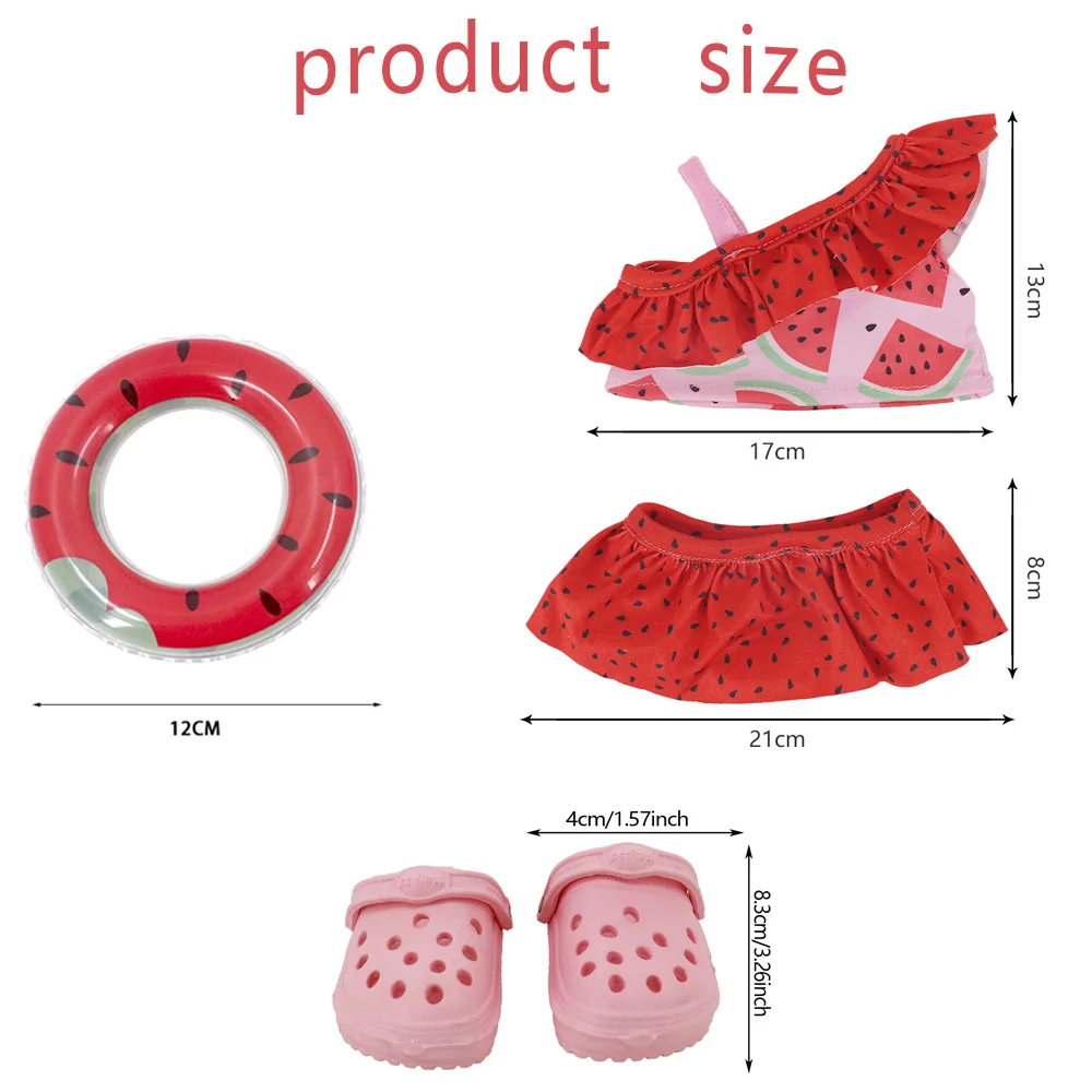 Head Flower Swimsuit Fish Scale Style For 43Cm Baby doll Items&18Inch American Doll Girl,Generation Accessories For Clothes