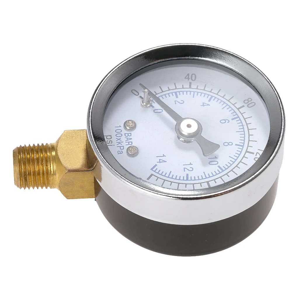 Water Oil Air Pressure Gauge 0 200psi Double Scale Hydraulic Meter for Compressor Pump Monitoring