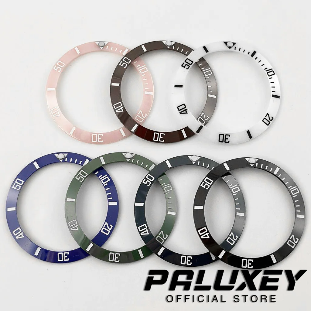 المنحدر 38 مللي متر * 30.6 مللي متر جودة عالية الغوص السيراميك/الألومنيوم 1 قطعة الحافة إدراج ل NH35 NH34 NH36 GMT ساعة يد تعمل بالحركة الأوتوماتيكية الحافة