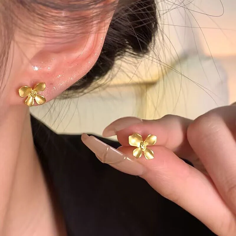 Boho Metal Gold Color Large Flower Drop Earrings Exaggerated Geometric Earring for Women Luxury Jewelry Wedding Accessories Gift