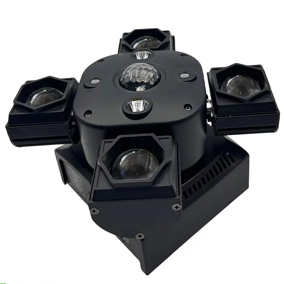 YUER 4 Arms LED 4x15W RGBW Lamp With RG Laser Beam 2x5w Gold Strobe Rotation Effect Home Party Dance Stage Lighting Decoration