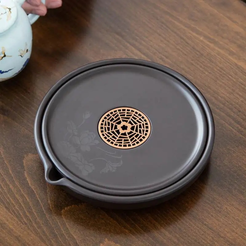 

Chinese Sle Tea Set Accories Wood Tea Pot Holder Dry Foam Table Storage Water Pot Mat Vintage Tea Tools Parts